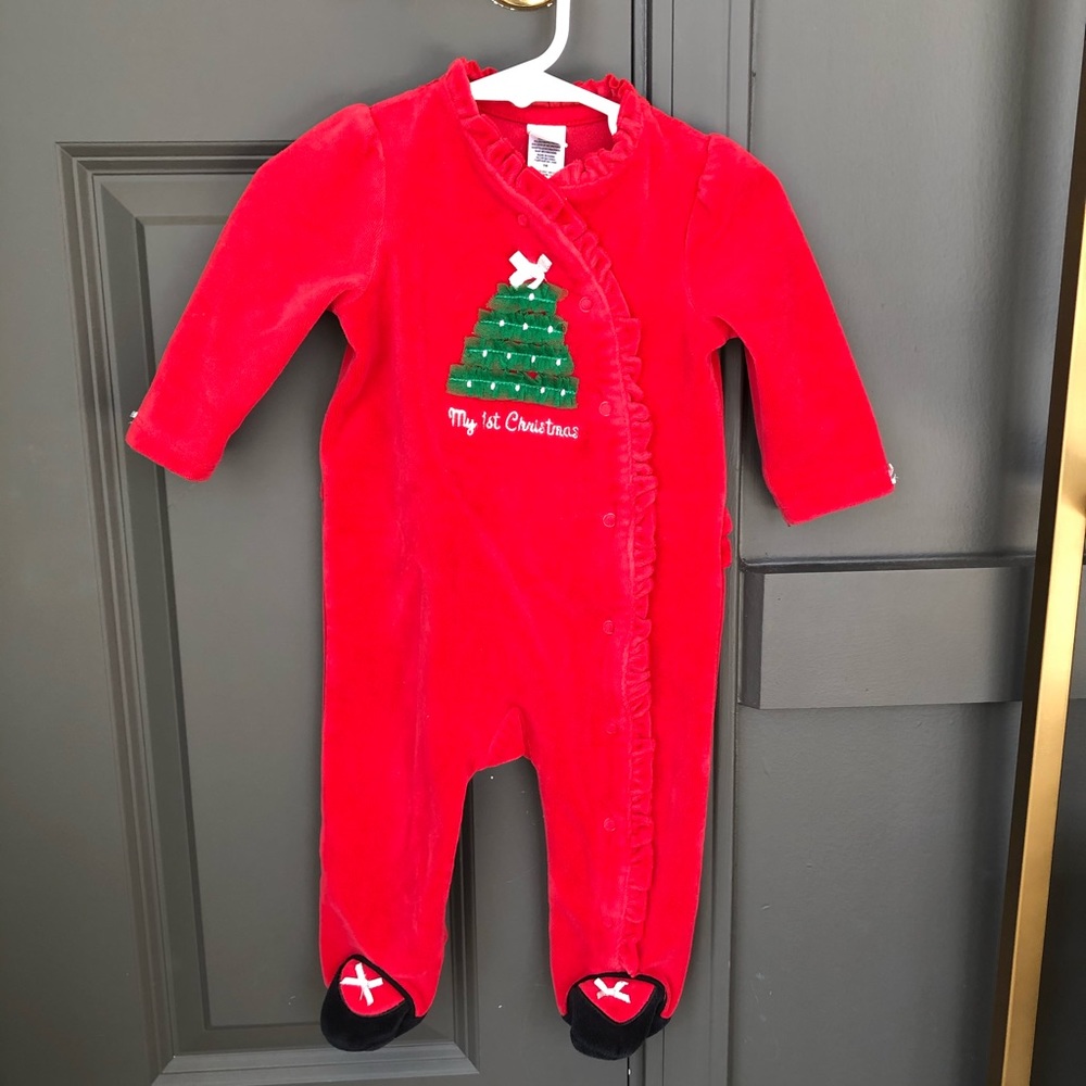 Little Me “My 1st Christmas” Velvet Pajamas | 9m